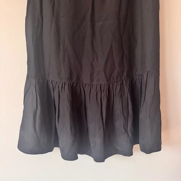 Cinq à Sept Leilah Silk Mini Dress Black Ruffle Flounce Dropped Waist Sz S NWT - Picture 7 of 16